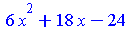 `+`(`*`(6, `*`(`^`(x, 2))), `*`(18, `*`(x)), `-`(24))