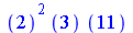 `*`(`+`(`*`(3, `*`(`^`(2, 2)))), 11)