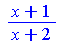 `/`(`*`(`+`(x, 1)), `*`(`+`(x, 2)))