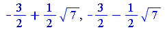 `+`(`-`(`/`(3, 2)), `*`(`/`(1, 2), `*`(`^`(7, `/`(1, 2))))), `+`(`-`(`/`(3, 2)), `-`(`*`(`/`(1, 2), `*`(`^`(7, `/`(1, 2))))))