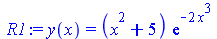 y(x) = `*`(`+`(`*`(`^`(x, 2)), 5), `*`(exp(`+`(`-`(`*`(2, `*`(`^`(x, 3))))))))