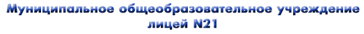 Муниципальное 
общеобразовательное учреждение лицей N21